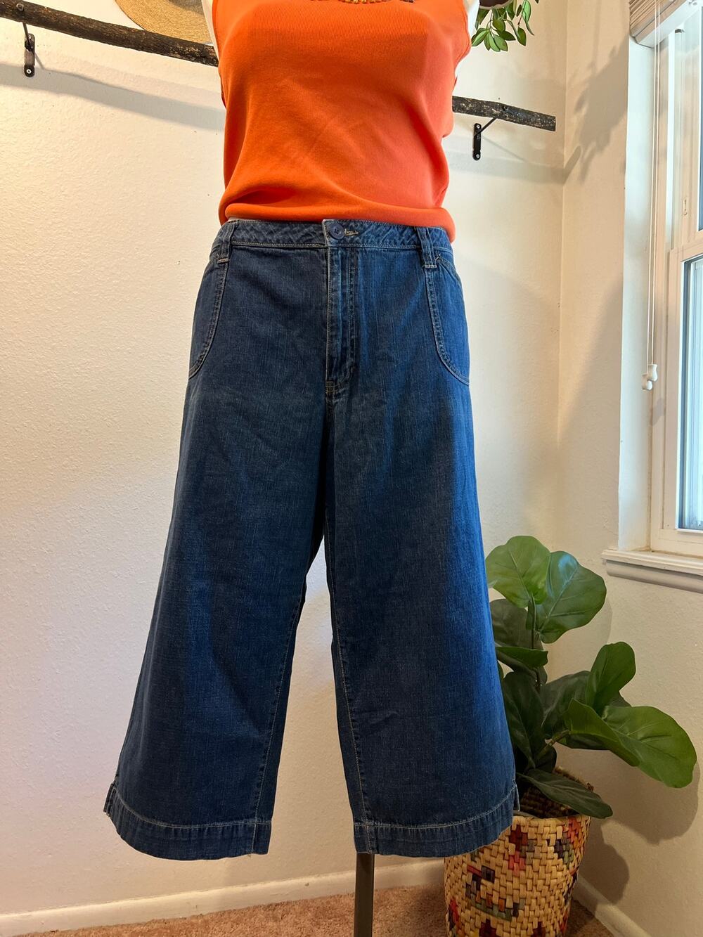 Vintage Y2K 100% Cotton Denim Jorts Low Rise Shorts Capris Size 26W Faded Glory